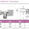 Válvula Escuadra América Basic Larga 1/2" - 3/8" 90º X2 unids. STANDAR HIDRAÚLICA - Imagen 3