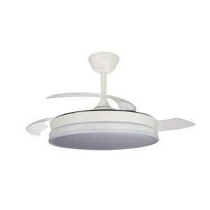 Ventilador Techo CRISTALRECORD SuperEco  45W Retráctiles - Temporizador - LED - Mando - Blanco