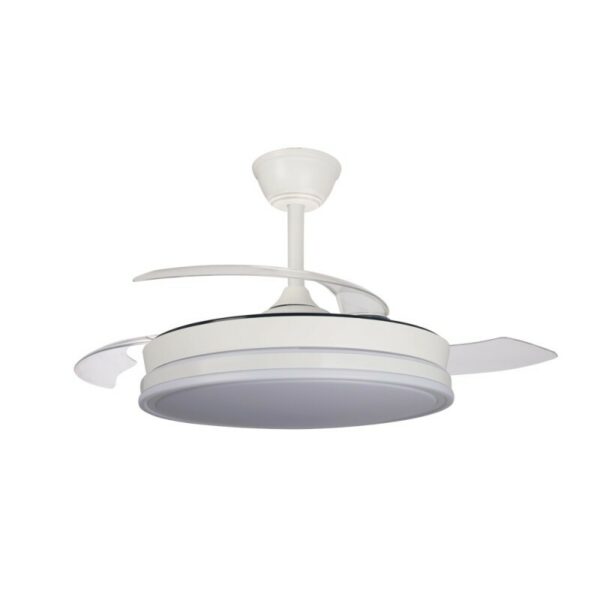 Ventilador Techo CRISTALRECORD SuperEco  45W Retráctiles - Temporizador - LED - Mando - Blanco