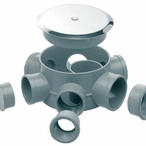 Bote Sifónico con Tapa Embellecedor Inox Ø145mm. Altura 69mm. 110 - 40 - 50 (No ext.)